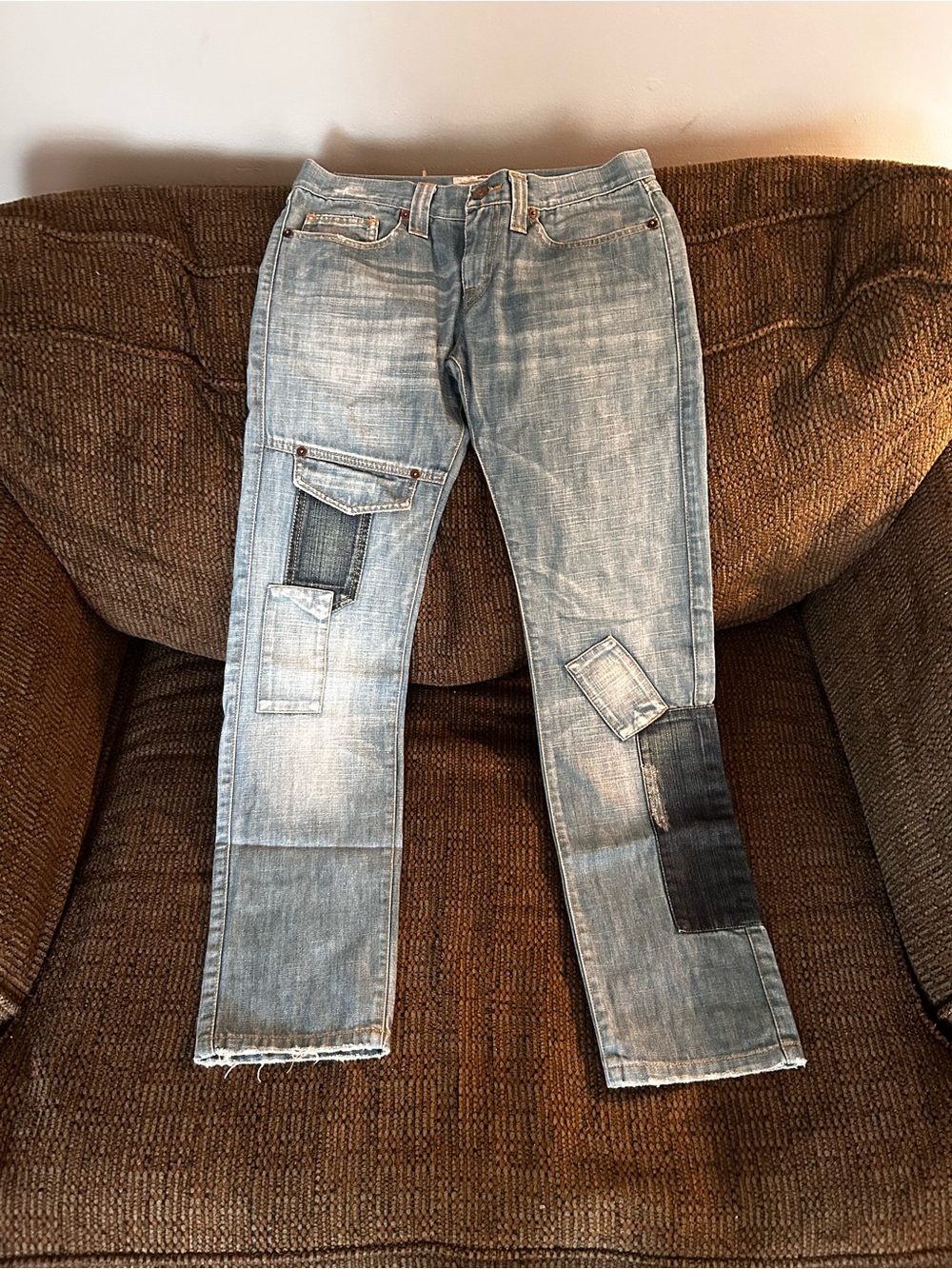Women's Low Rise Patchwork Jeans